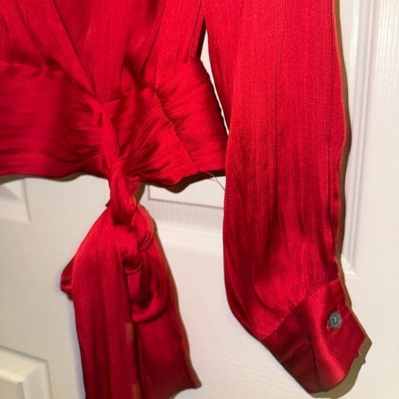 Banana Republic Red Silk Blouse Size M - Picture 6 of 6